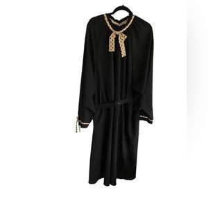 NWT Unique Vintage Black Belted Dress Polka Dots 5x/26